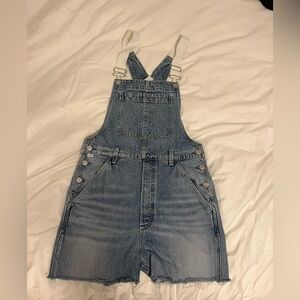 Citizens of Humanity light blue denim overalls with white straps